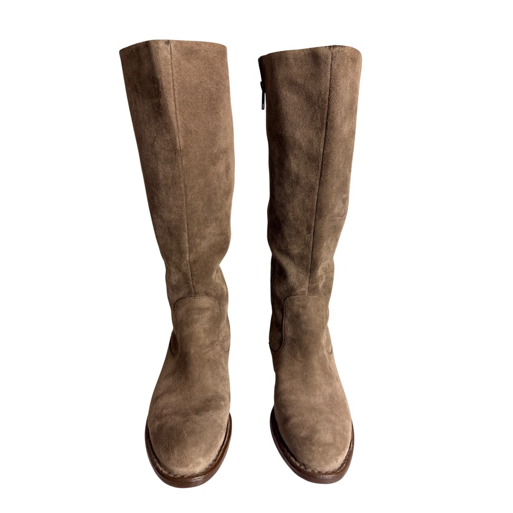 Born F71017 Womens Taupe Suede Leather Tall Knee High Riding Boots Size 7.5 M